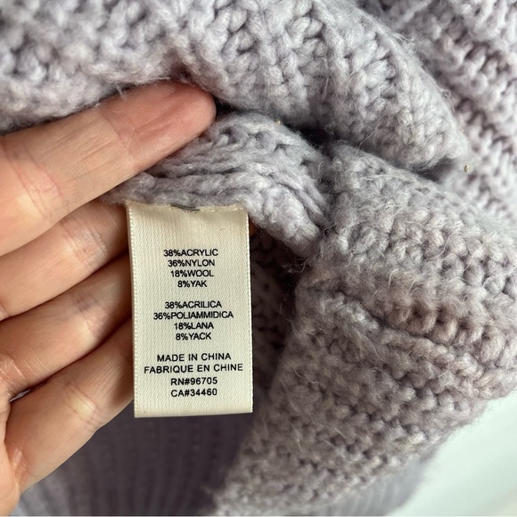 LA VIE x REBECCA TAYLOR Wool Yak Ribbed Turtleneck Chunky Knit Pullover Sweater - Picture 8 of 9